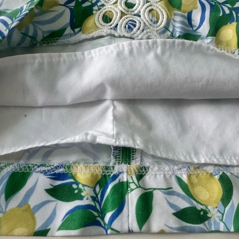 Girls Lemon Print Sleeveless Dress Perfect for a European or Coastal Vacay
